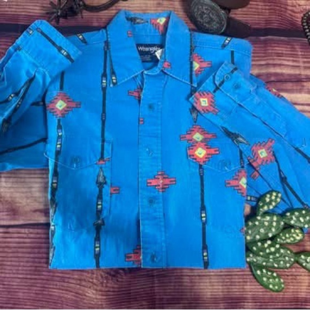 Wrangler Vintage Aztec Print Button Up